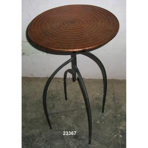 Table basse ronde de style européen, Antique, en métal, décoration de la maison - Product Image 1