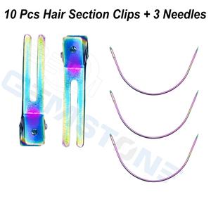 Pinzas de microperlas de acero inoxidable duraderas y reutilizables, aguja de bucle, pinzas para el cabello, tijeras, peine |   Instalación Completa de Extensiones de Cabello - Product Image 6