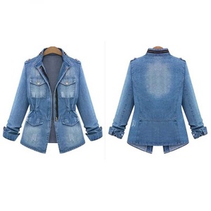 Nouveau Style Jean Vestes À Manches Longues Femmes Denim Veste Femmes Coton Personnalisé Jean Vestes OEM plaqué poitrine poches - Product Image 3