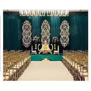 Toile de fond de mariage à thème paon, broderie Mandap, rideaux de fond de mariage, rideaux de fantaisie de mariage