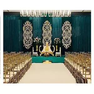 Cortinas de fondo Mandap DE BODA bordadas con temática de pavo real, cortinas elegantes de decoraciones de boda paquistaníes - Product Image 1