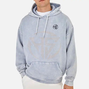 Nouveauté, vente chaude, sweats à capuche pour hommes en denim délavé, vente en gros, sweats à capuche en denim délavé personnalisés pour hommes - Product Image 1