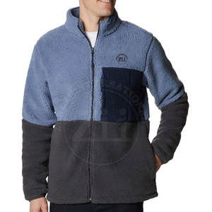 Unique Style Casual Men's Polar Fleece Winter Jacket with <b>Stand</b> Collar and Front Logo Windproof Breathable - Product Image 4