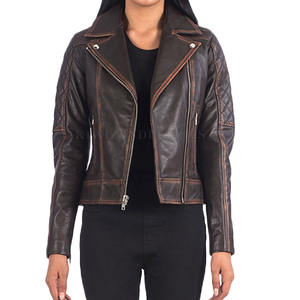 Nueva chaqueta de cuero de moda para mujer con 100% de cuero genuino Precio de venta completo Chaquetas de cuero para mujer - Product Image 1