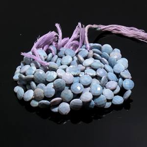 ลูกปัดทรงเหรียญเจียระไนเป็นเม็ดสีฟ้าเกรด AAA อัญมณีธรรมชาติแบบหลวมสำหรับการรักษาเครื่องประดับทำหัตถกรรม - Product Image 4