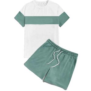 Logo personnalisé pour hommes vêtements d'été nouvelle mode shorts et chemises décontractés survêtement vêtements de rue deux pièces ensembles courts pour hommes portent des vêtements OEM - Product Image 1