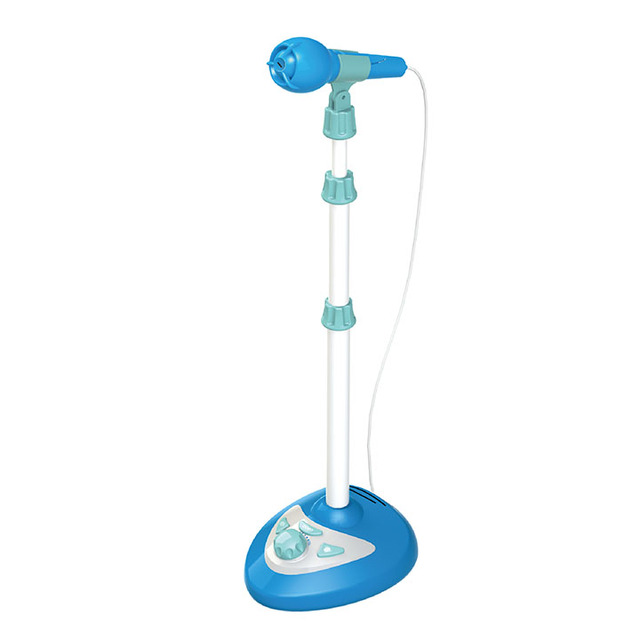 RUNALAND Kids 3+ Educational Sing Karaoke Microphone Battery Operated Adjustable Stand (Plastic) Model PR62 3 AA Batteries Not