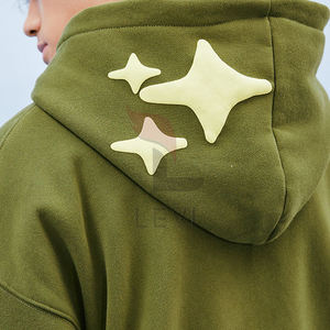 Elegante Basicscotton Blended Puff Impresión Transpirable Hombres Sudadera con capucha Invierno Cálido Manga larga Suave Logotipo personalizado Ropa informal - Product Image 4