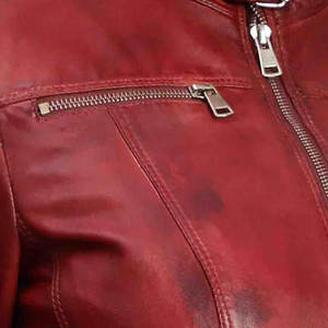 Veste d'hiver minimaliste en cuir véritable ouvert sur le devant pour femmes avec fermeture à glissière Tissu tricoté respirant et coupe ajustée - Product Image 6