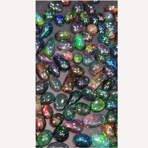 269ชิ้นของโอปอลสีดำจากเอธิโอเปียธรรมชาติที่มีไฟ9มม. ถึง15มม. ลูกแพร์รูปไข่ Cabochon 497 CTS iroc ขายอัญมณี CAB เรา $796สำหรับทุกคน - Product Image 2