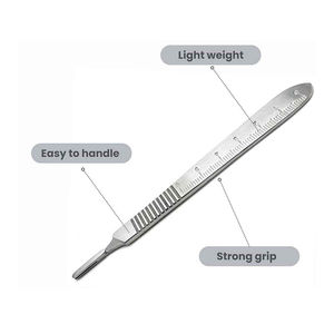 QNQ Hit Manual Surgical <b>Scalpel</b> Handle N.3 12.5cm Sterile Stainless Steel <b>Blade</b> with <b>Scalpel</b> Handle - Product Image 1
