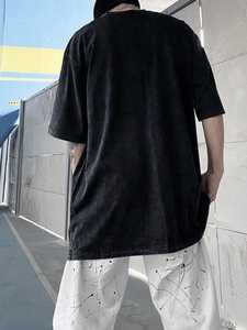 เสื้อยืดโอเวอร์ไซส์ลายกราฟิก billie eilish ผ้าฝ้าย100% ออกแบบได้ตามต้องการสำหรับผู้ชายคุณภาพสูง180-200 GSM - Product Image 4