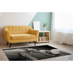 Tapis éléphant : Tapis animalier antidérapant, décoration de chambre, tapis fin non tissé - Product Image 5