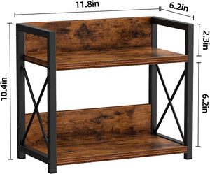 Estante de especias de madera de Acacia de 2 niveles, marco de Metal, organizador de almacenamiento de cocina para condimentos, contenedores, botellas, tarros, cubierta - Product Image 4