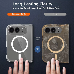 Logo/emballage personnalisés disponibles : Nouvelle coque magnétique transparente en TPU pour <span class=keywords><strong>iPhone</strong></span> 18 Fold, protection anti-jaunissement et antichoc - Product Image 3