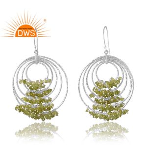 Nouvelle tendance Design 925 argent Sterling péridot pierres précieuses balancent boucle d'oreille conception personnalisée bijoux pour femmes cadeau pour elle - Product Image 2
