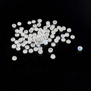 Pierre de lune blanche naturelle calibrée, cabochon rond de 5 mm et 6 mm, turquoise et opale, certifiée IGI - Product Image 3