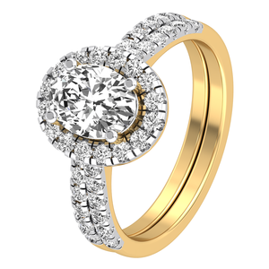 Anillo de boda de lujo de corte ovalado de oro sólido de 9K para mujer, 1,66 Cts VS Clarity EF Color Lab Grown Diamond IGI Certified Engagement - Product Image 1