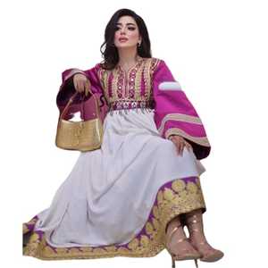 Service OEM, prix de gros, robe afghane moderne en dentelle pour mariage et fête, robe longue à manches longues pour femmes, taille plus, robes afghanes Kuchi - Product Image 1