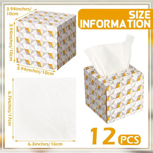 กล่องกระดาษทิชชู่ทรงสี่เหลี่ยมพร้อมลายนูนสำหรับห้องน้ำในรถหรือทิชชู่ขนาดกระเป๋า - Product Image 4