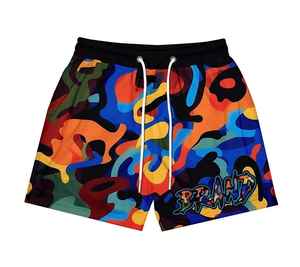 Shorts en toile 100 % polyester pour homme, tendance et chic, impression personnalisée, grandes tailles, décontractés, athlétiques, pour la gym, séchage rapide, couleur unie, sublimation - Product Image 2