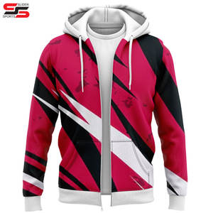 Vente en gros bon marché Sublimation surdimensionné avec poches latérales Multi Color Blank 100% Polyester Zipper Hoodies pour hommes - Product Image 5