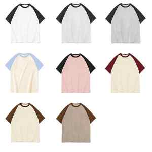 T-shirt décontracté à manches raglan 2 tons classique essentiel pour hommes de haute qualité 300gsm 100% coton personnalisé - Product Image 6