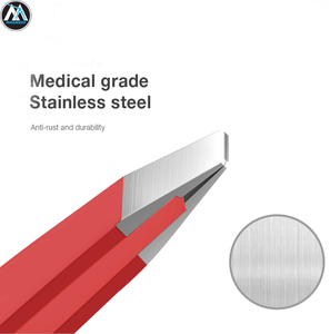 Professional Fine Hairs Removal Curve Handle Eyebrows Tweezers Puller <b>Makeup</b> Tools Stainless Steel Beauty Clips Removal - Product Image 2