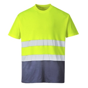 เสื้อยืดนิรภัยสะท้อนแสงสำหรับงานก่อสร้าง โพลีเอสเตอร์ 100% สกรีนโลโก้ได้ ขายดี - Product Image 1