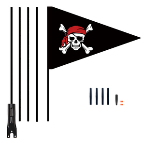 <span class=keywords><strong>Drapeau</strong></span> <span class=keywords><strong>de</strong></span> sécurité pour vélo, motif pirate, crâne, 20x30cm, hauteur réglable, tige en fibre <span class=keywords><strong>de</strong></span> verre robuste, polyester écologique, <span class=keywords><strong>drapeau</strong></span> couleur pleine - Product Image 2