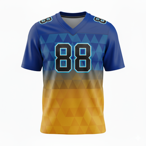 Maillots de football américain personnalisés sublimés, manches courtes, respirants, antibactériens, grande taille, logo avant pour les équipes - Product Image 2