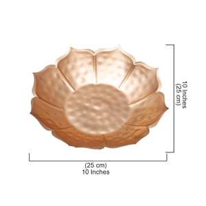 Handmade Silver Color Metal Bowl with Gold Leaf Handle Polished Technique for Fruit <b>Display</b> <b>Table</b> Decoration Parties Restaurants - Product Image 5