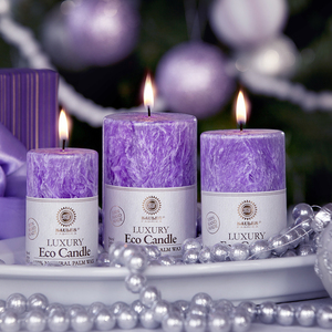 Vela de Pilar de Cera de Palma Orgánica Natural 100% Hecha a Mano al por Mayor, Etiqueta Privada OEM, Navidad, Cumpleaños, Halloween, Pascua - Product Image 2