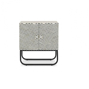 Décoration de maison et d'hôtel côté de meubles de salon finition d'incrustation d'os noir accessoires de sol d'hôtel de luxe rectangulaires - Product Image 1