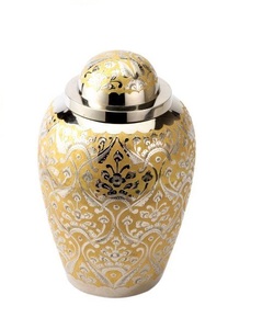 Urna de cenizas humanas decorativa hecha de metal de diseño moderno para cenizas de cremación funeraria de adultos a precio mayorista - Product Image 2