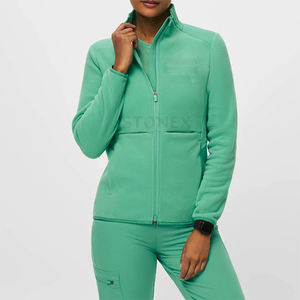 Enfermería Scrubs Reutilizable Hospital de invierno Spandex Uniformes Tallas grandes Fleece Scrub Jacket para Lady Doctors - Product Image 1