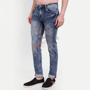 Pantalon en jean pour homme Coupe droite classique avec tissu extensible confortable pour un usage quotidien Coupe ajustée Pantalon en jean pour homme - Product Image 2