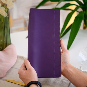 Soporte de chequera de moda de cuero hecho a mano de primera calidad RFID bloqueo billetera botón/cremallera/cierre de Clip logotipo personalizado para regalo al por mayor - Product Image 1