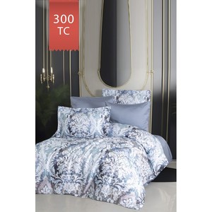 Varol Royal Satin 300TC Duvet Cover <b>Set</b> <b>Single</b> Floral Pattern Classic Style for Home Woven Technique-NIRVANA - Product Image 2