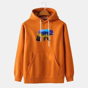 Sudadera con capucha de lana de algodón 100% para hombre, diseño personalizado, logotipo serigrafiado, cuello con capucha y dobladillo suelto de peso pesado para invierno - Product Image 1
