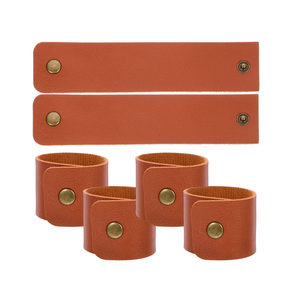 ห่วงรัดผ้าเช็ดปากทำจากหนังสีน้ำตาลทรงกลมมีห่วงรัดผ้าเช็ดปากสีน้ำตาลสีน้ำตาลสำหรับปรับขนาดได้ - Product Image 5