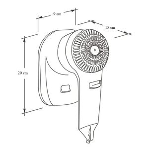 Asciugacapelli elettrico 3-in-1 1300W di Design moderno per hotel B & B palestre a 2 velocità e 65 °C salvaspazio - Product Image 2