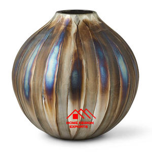 Florero de Metal con acabado dorado y diseño Vintage para mesa, centros de mesa de boda, nuevo diseño, superventas, jarrón polvoriento - Product Image 2