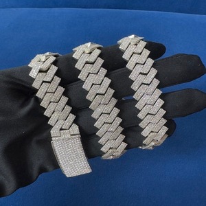 สร้อยคอเพชรโมอิสแบบคิวบาสำหรับผู้ชายสร้อยคอแนวฮิปฮอปประดับเพชร - Product Image 4