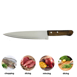 Vente en gros de couteaux de chef professionnels OEM ODM de qualité supérieure personnalisés, couteau de cuisine avec manche en bois dur et lame tranchante fixe - Product Image 5