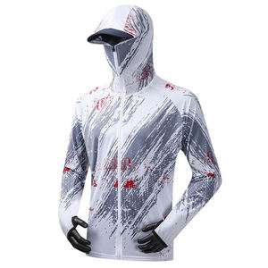 Vêtement de pêche pour homme en gros, sweat à capuche et short à séchage rapide, respirant, imperméable, polyester/nylon, personnalisable, fermeture éclair intégrale, UPF50+ UV - Product Image 1