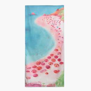 Serviette de plage de voyage de luxe personnalisée avec impression artistique, séchage rapide, motif tropical estival original et sac de piscine de luxe - Product Image 1