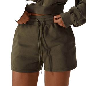 Shorts Deportivos de Cintura Alta para Mujer, Ajustados, de Algodón, con Cintura Elástica, Bolsillos, Transpirables - Product Image 4