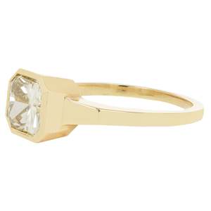 Alta calidad 2.01ct Fancy Natural Yellow Modified Brilliant Cut Square Diamond Ring 18K Yellow Gold Anillo de bodas personalizable - Product Image 2