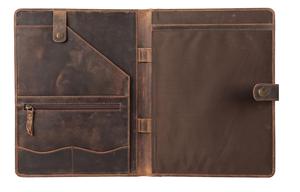 Porte-documents vintage en cuir A4 avec fermeture magnétique pour réunions d'affaires, présentations de bureau, produit de classement vintage - Product Image 5